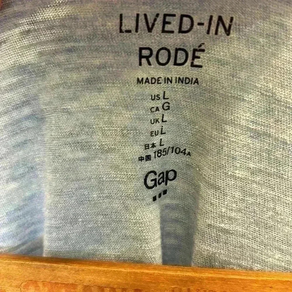 Gap Lived-In Cotton T-Shirt Men's Large Blue Soft Summer Hike Outdoors Camping - Picture 5 of 6